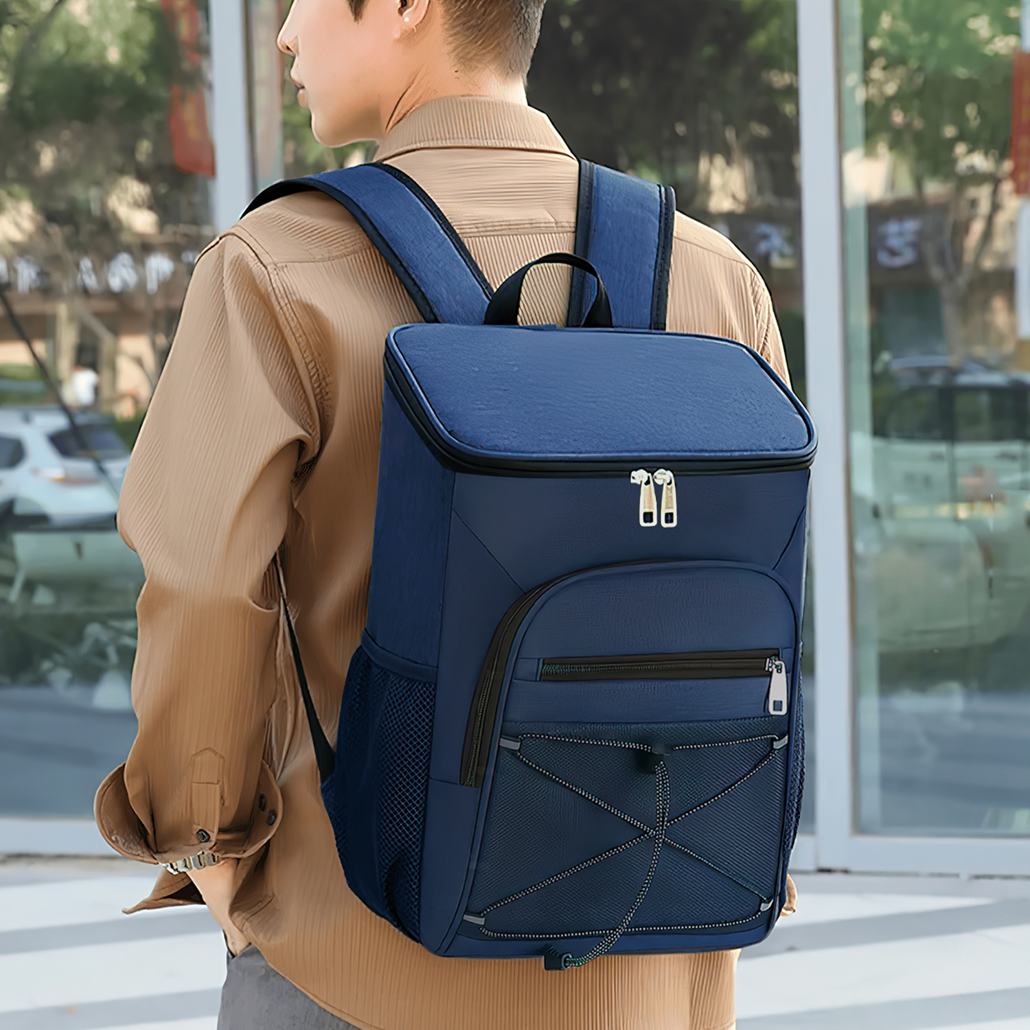 Mochila Impermeable Con Cooler Kaeroshy Camp Azul Oscuro - Imagen 8