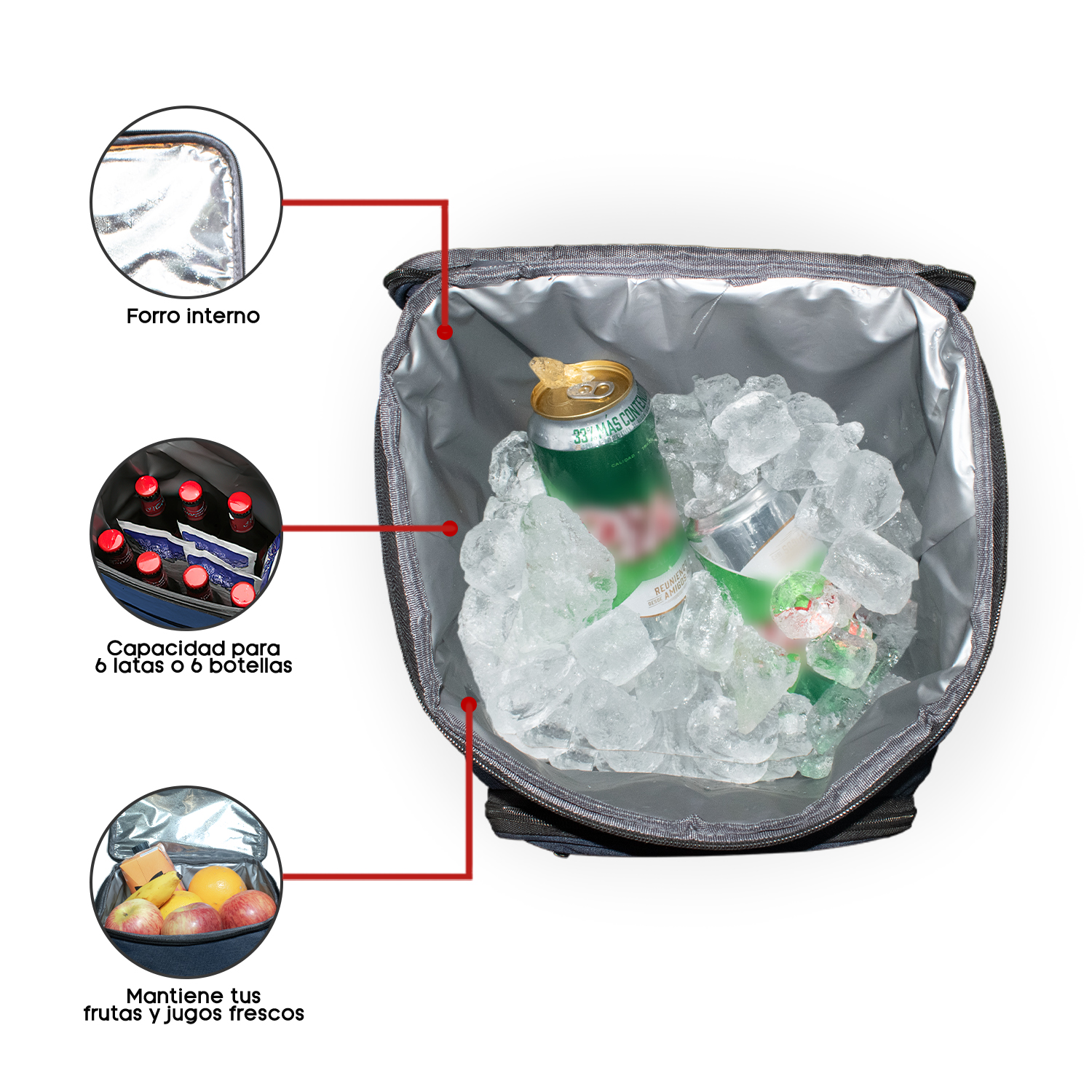 Mochila Impermeable Con Cooler Kaeroshy Camp Azul Oscuro - Imagen 2