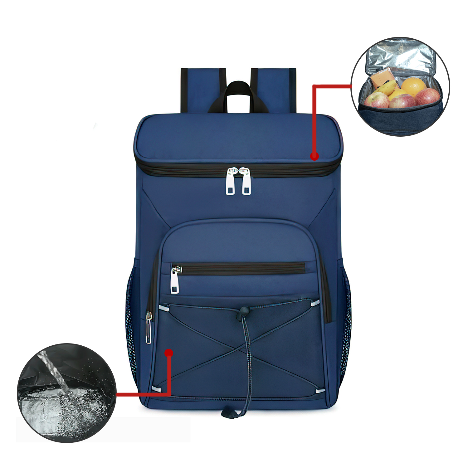 Mochila Impermeable Con Cooler Kaeroshy Camp Azul Oscuro - Imagen 3