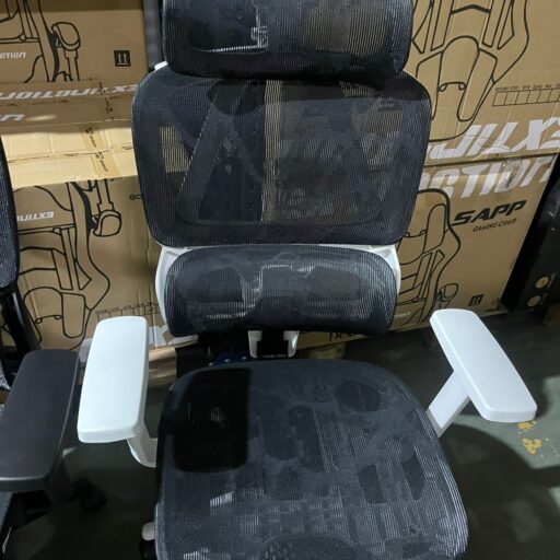 SILLA DE OFICINA BERSI-DW825 ESTR. BLANCA, MALLA NEGRA C/APOYAPIES